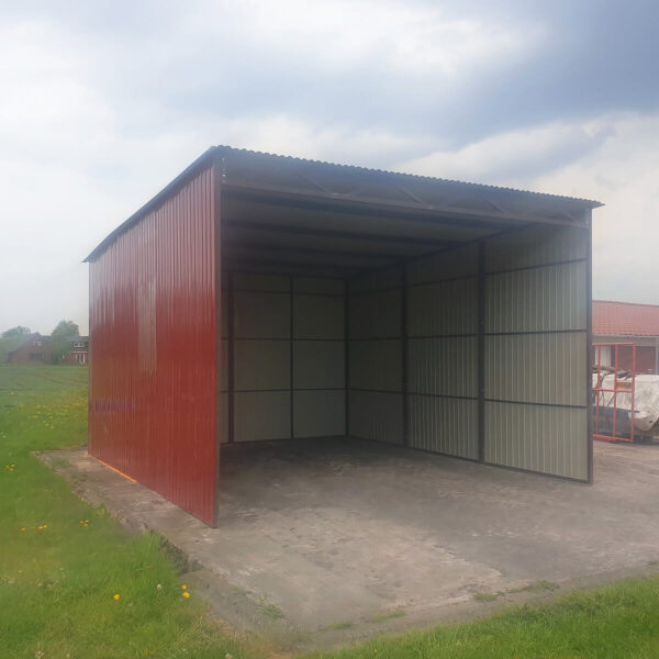 Carport 3 x 6 mit Pultdach nach hinten, farbe Feuerrot RAL 3011