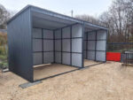 Doppelcarport 6 x 3 mit Pultdach nach hinten, Anthrazit 7016 Matt