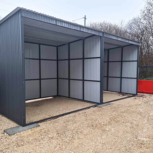 Doppelcarport 6 x 3 mit Pultdach nach hinten, Anthrazit 7016 Matt