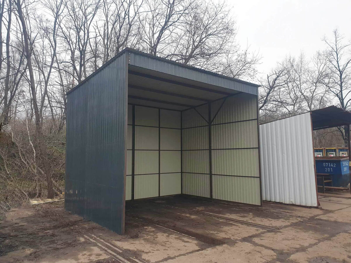 Carport 3 x 3 mit Pultdach nach hinten, farbe Anthrazit 7016 Matt