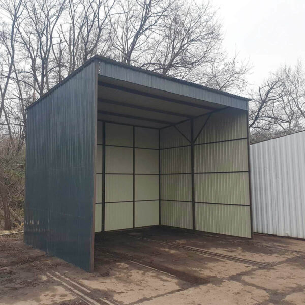 Carport 3 x 3 mit Pultdach nach hinten, farbe Anthrazit 7016 Matt