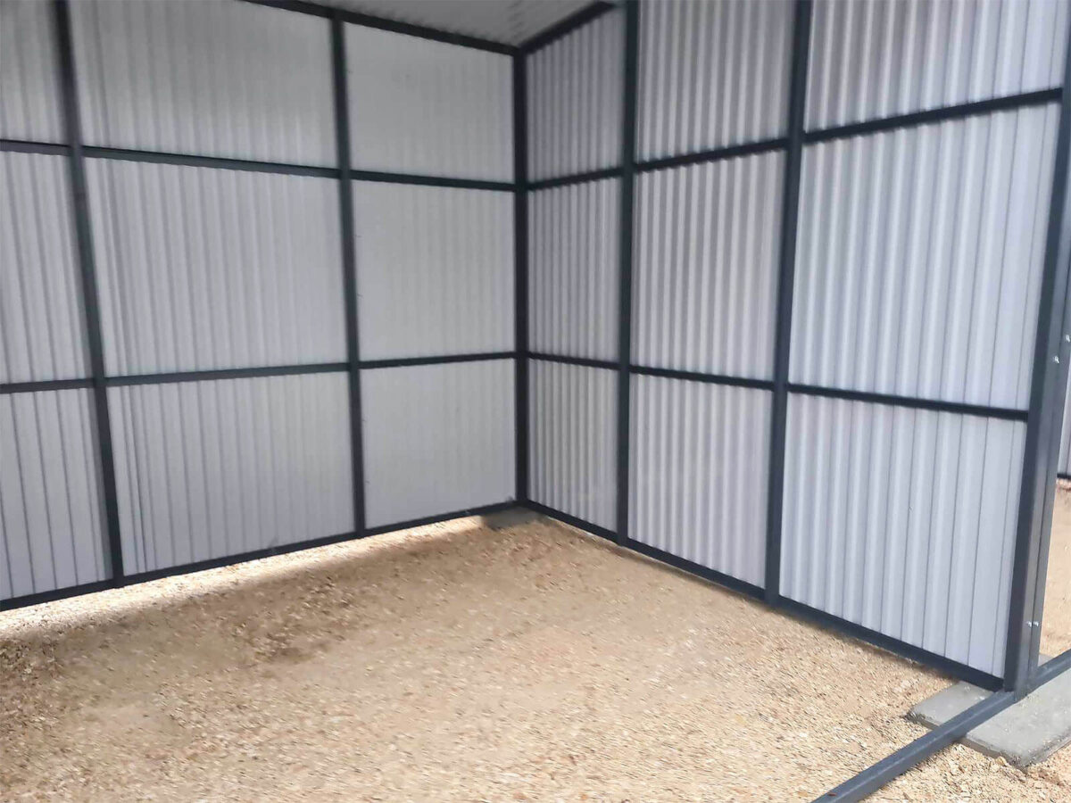 Doppelcarport 6 x 3 mit Pultdach nach hinten, Anthrazit 7016 Matt