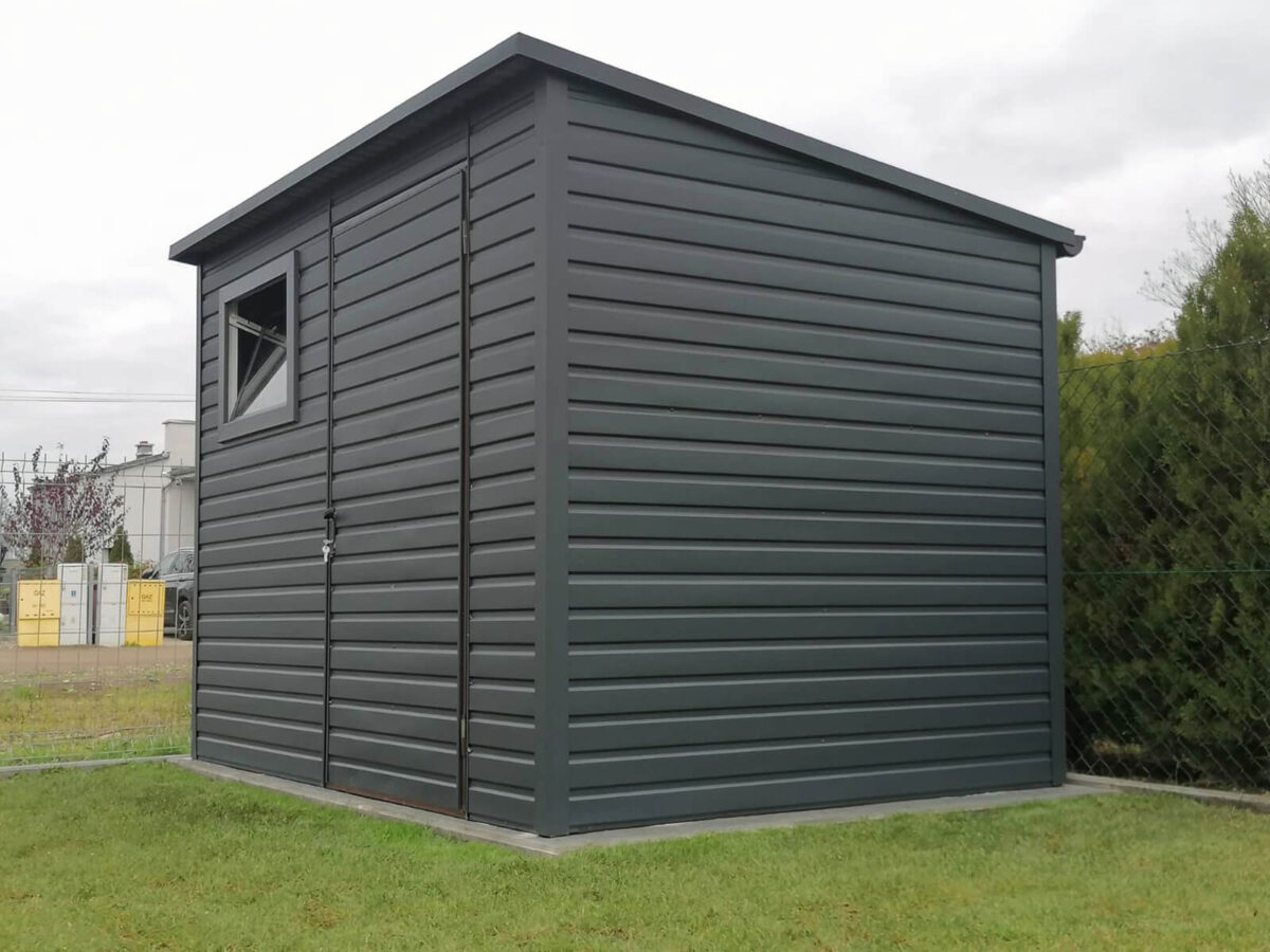 Gartenhaus 3 x 2 mit Pultdach nach hinten, Anthrazit 7016 Matt